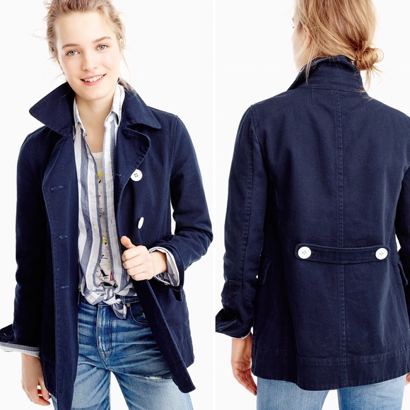 J. Crew Jackets & Blazers - JCrew navy blue peacoat double heavy cotton twill